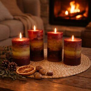 Set of 4 Pillar Candles